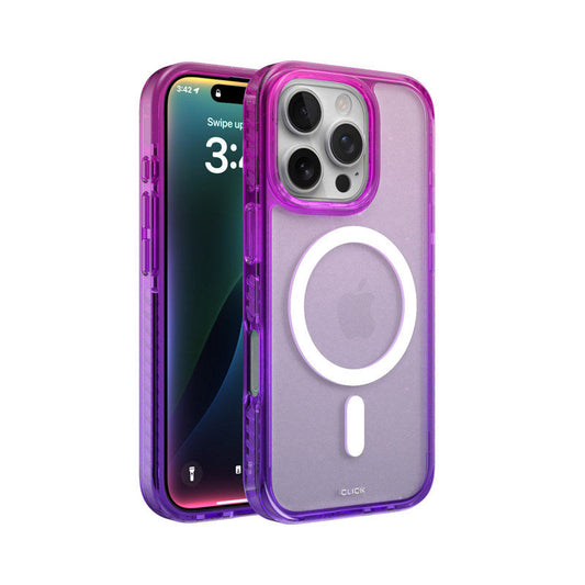 CLICK Clear Ombre MagSafe Case for Apple iPhone 16 Pro Max (Pink Purple)
