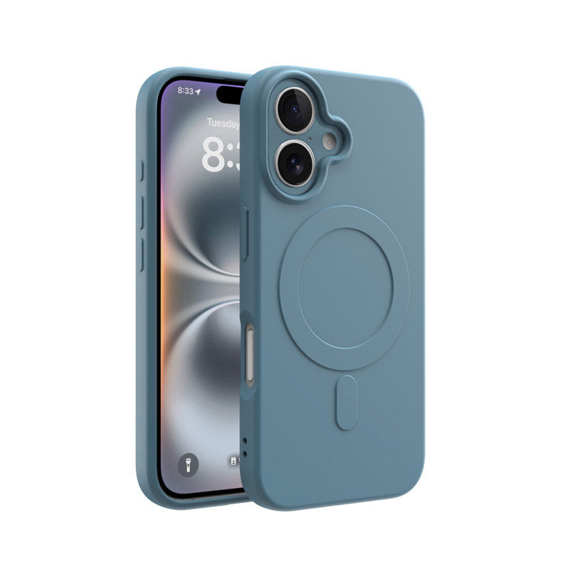 CLICK Slim Silicone MagSafe Case for Apple iPhone 16 (Blue)
