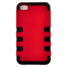 MYBAT TUFF Hybrid Case for Apple iPhone 4 & 4S (Red & Black) (Closeout)