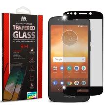 MYBAT Full Coverage Tempered Glass Screen Protector for Motorola Moto E5 Play (Black Border) (Closeout)