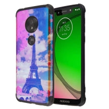 MYBAT Hologram Armor Case for Motorola Moto G7 Play (Eiffel Tower & Black) (Closeout)