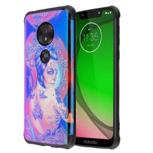 MYBAT Hologram Armor Case for Motorola Moto G7 Play (Tattoo & Black) (Closeout)