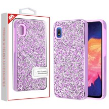 MYBAT Electroplated Hybrid Case for Samsung Galaxy A10e (Purple Rhinestones) (Closeout)