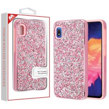 MYBAT Electroplated Hybrid Case for Samsung Galaxy A10e (Pink Rhinestones) (Closeout)