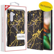 MYBAT Fuse Hybrid Case for Samsung Galaxy Note 10 (Black & Gold Marble) (Closeout)