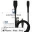 MFI Lightning to USB Type A Cable (Alpha) (Black) AmpSentrix