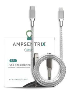 Non-MFI Lightning to USB Type C Cable (Infinity) (Black) AmpSentrix