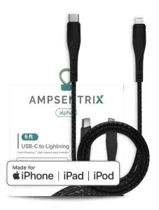 USB Type C to Lightning Cable (MFI Certified) - (Gun Metal) AmpSentrix