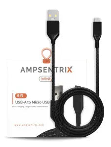 Micro USB to USB Type A Cable (Infinity) AmpSentrix
