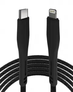 Non-MFI Lightning to USB Type C Cable (Matrix) (Black) AmpSentrix